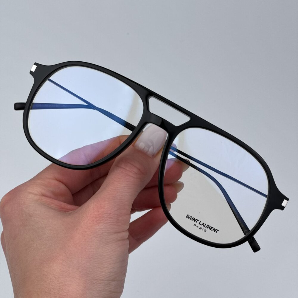 Saint Laurent SL626 001 BRAND NEW Eyeglasses Black Aviator Unisex